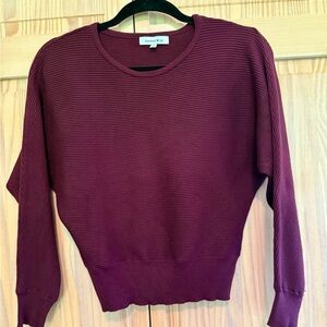 Hooked Up Burgundy Crew Neck Sweater